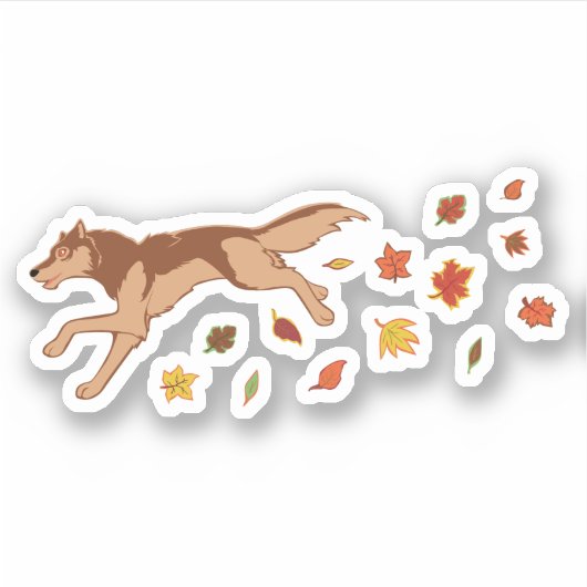Autumn Wolf Sticker (Voorkant)
