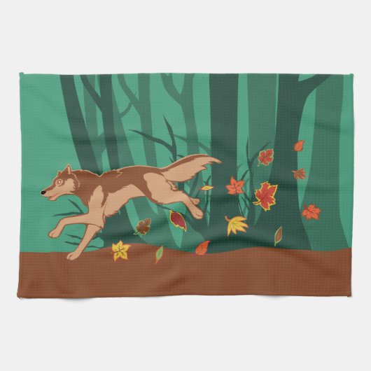 Autumn Wolf Theedoek (Horizontaal)