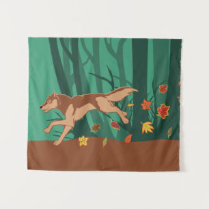 Autumn Wolf Wandkleed