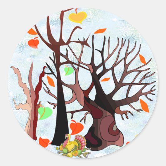 Autumn Wonderland - Ronde Sticker (Voorkant)
