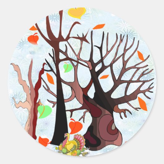 Autumn Wonderland - Ronde Sticker (Voorkant)