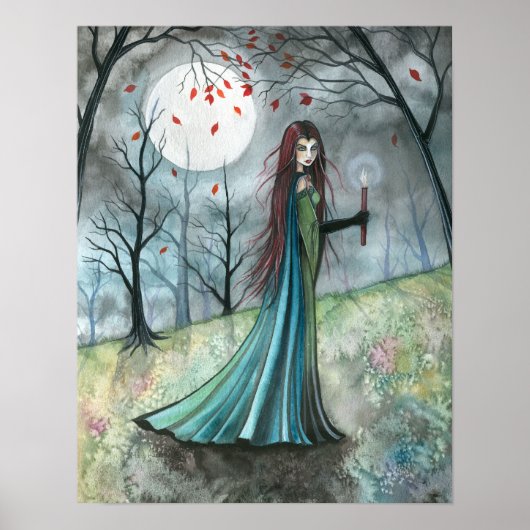 Autumn Wood Vampire Gothic Poster Print (Voorkant)