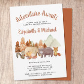 Autumn Woodland Animals Adventure Baby shower Kaart