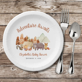 Autumn Woodland Animals Adventure Baby shower Papieren Bordje