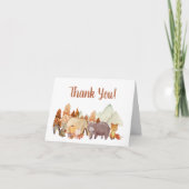 Autumn Woodland Animals Baby shower Bedankkaart (Voorkant)
