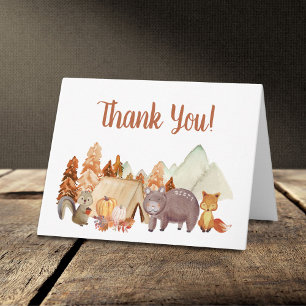 Autumn Woodland Animals Baby shower Bedankkaart