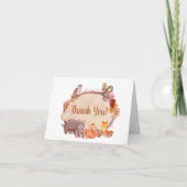 Autumn Woodland Animals Baby shower Bedankkaart (Voorkant)