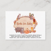 Autumn Woodland Animals Baby shower boeken voor Ba Informatiekaartje (Voorkant)
