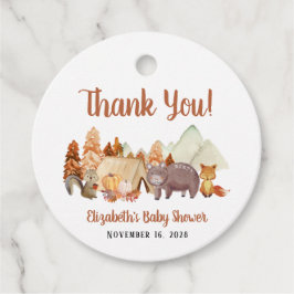 Autumn Woodland Animals Baby shower Dank u Bedankjes Labels
