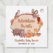 Autumn Woodland Animals Baby shower Dank u Bedankjes Labels (Achterkant)