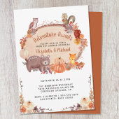 Autumn Woodland Animals Baby shower Kaart
