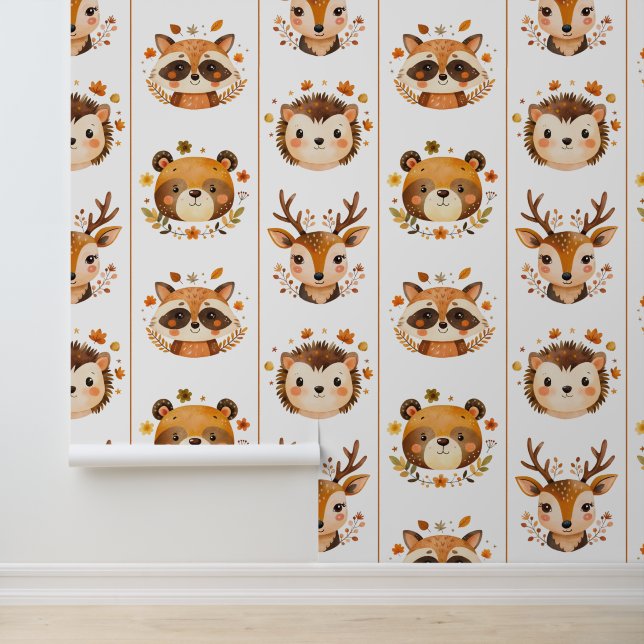 Autumn Woodland Animals Behang (Applicatie)