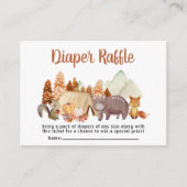 Autumn Woodland Animals Diaper Baby shower Raffle Informatiekaartje (Voorkant)