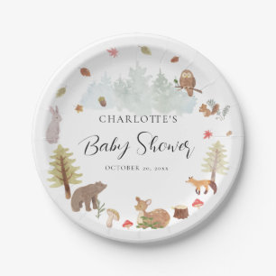 Autumn Woodland Animals Herfst Baby shower Papieren Bordje