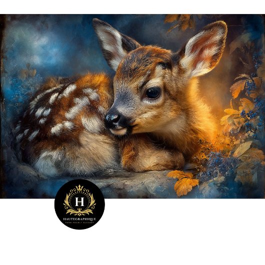 Autumn Woodland Baby Fawn Portrait Tissuepapier