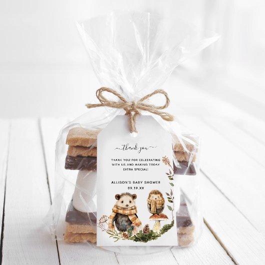 Autumn Woodland | Baby shower Bedankt Cadeau Label Cadeaulabel