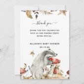 Autumn Woodland | Baby shower Bedankt Cadeau Label Kaart (Voorkant)