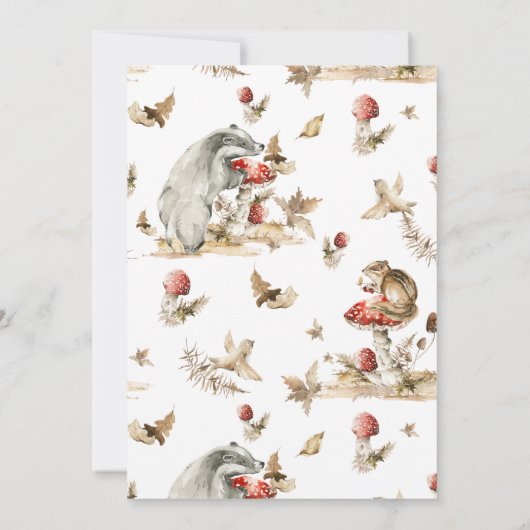 Autumn Woodland | Baby shower Bedankt Cadeau Label Kaart (Achterkant)