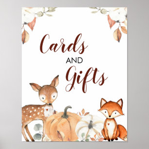 Autumn Woodland Baby shower Kaarten & Gifts Poster