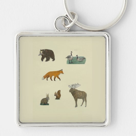 Autumn Woodland Canada Forest Animals Sleutelhange Sleutelhanger (Voorkant)