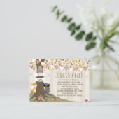 Autumn Woodland Creatures Baby Meisje Boek Aanvraa Informatiekaartje (Staand voorkant)