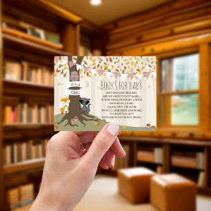 Autumn Woodland Creatures Baby Meisje Boek Aanvraa Informatiekaartje