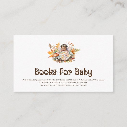 Autumn Woodland Fairy Boeken voor Baby Insert Informatiekaartje (Voorkant)