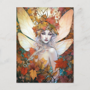 Autumn Woodland Fairy Fantasy Art Briefkaart