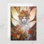 Autumn Woodland Fairy Fantasy Art Briefkaart (Voorkant / Achterkant)