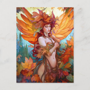 Autumn Woodland Fairy Fantasy Art Briefkaart