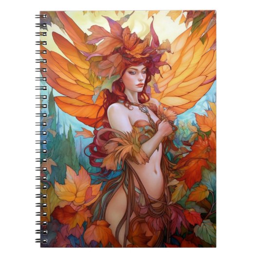 Autumn Woodland Fairy Fantasy Art Notitieboek (Voorkant)