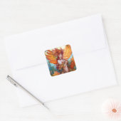 Autumn Woodland Fairy Fantasy Art Vierkante Sticker (Envelop)