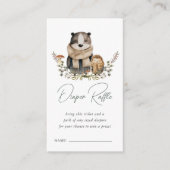 Autumn Woodland Forest Baby shower Luier Raffle Informatiekaartje (Voorkant)