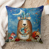 Autumn Woodland Friends Beer Forest Illustration Kussen (Deken)