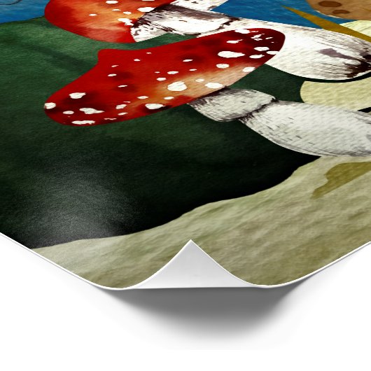 Autumn Woodland Friends Beer Forest Illustration Poster (Hoek)