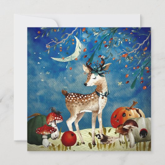 Autumn Woodland Friends Deer Forest Illustration (Voorkant)