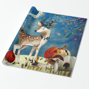 Autumn Woodland Friends Deer Forest Illustration Cadeaupapier