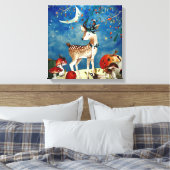 Autumn Woodland Friends Deer Forest Illustration Canvas Afdruk (Insitu (Slaapkamer))