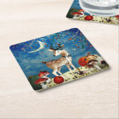 Autumn Woodland Friends Deer Forest Illustration Kartonnen Onderzetters (Schuin)