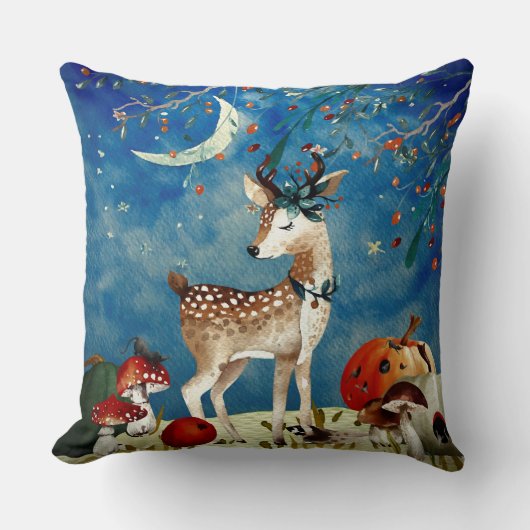 Autumn Woodland Friends Deer Forest Illustration Kussen (Voorkant)