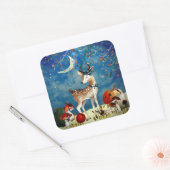 Autumn Woodland Friends Deer Forest Illustration Vierkante Sticker (Envelop)