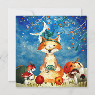Autumn Woodland Friends Fox Forest Illustration