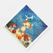 Autumn Woodland Friends Fox Forest Illustration Servet (Hoek)