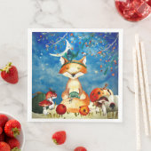Autumn Woodland Friends Fox Forest Illustration Servet (Insitu)