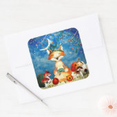 Autumn Woodland Friends Fox Forest Illustration Vierkante Sticker (Envelop)