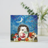 Autumn Woodland Friends Hedegel Forest Drawing (Staand voorkant)