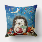 Autumn Woodland Friends Hedegel Forest Drawing Kussen (Achterkant)