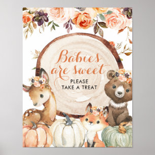 Autumn Woodland Girl Babies zijn Baby shower Poster