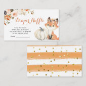 Autumn Woodland Girl Baby shower Diaper Raffle Informatiekaartje (Voorkant / Achterkant)