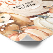 Autumn Woodland Girl Baby shower Drink Sign Poster (Hoek)